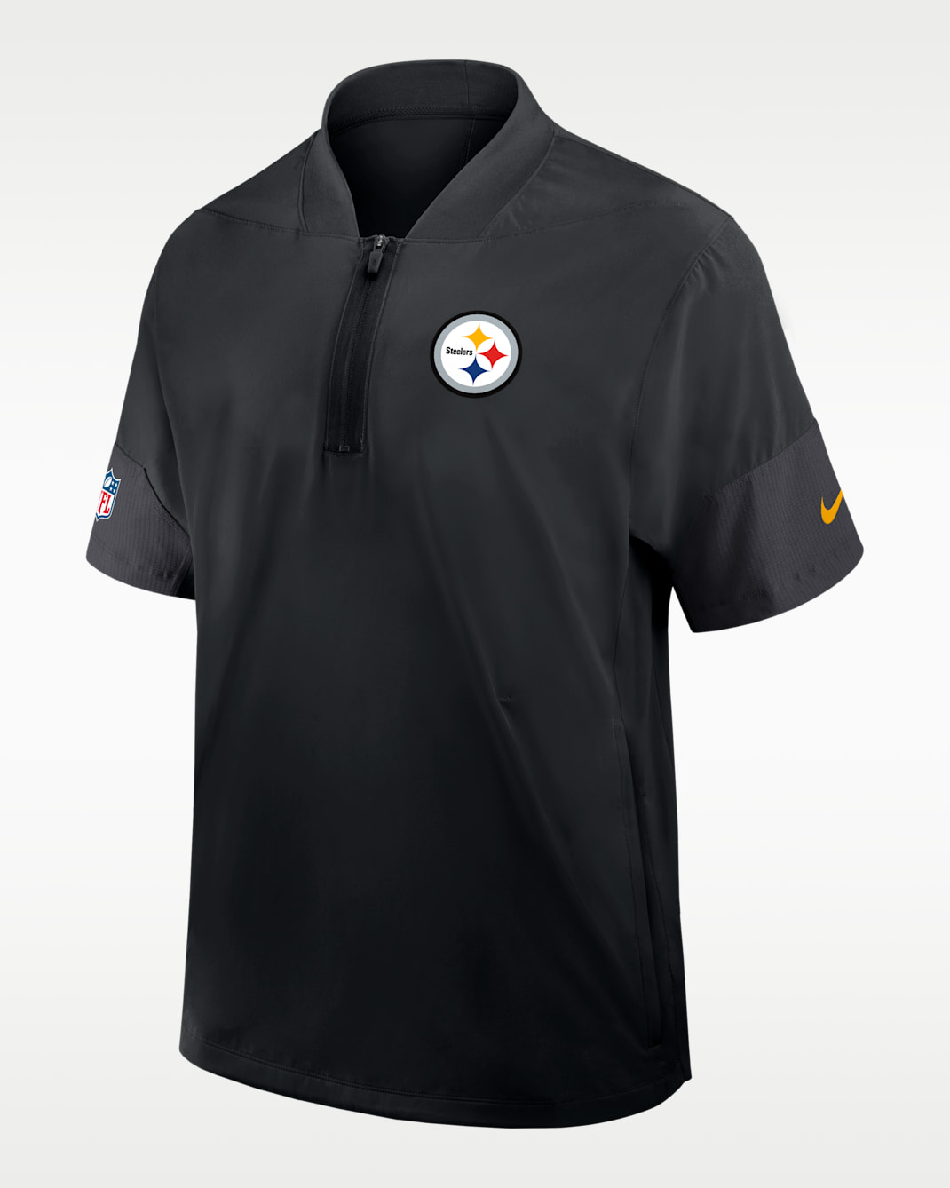 Pittsburgh Steelers Sideline Coach Men's Nike NFL 1/2-Zip Short-Sleeve Jacket - Black