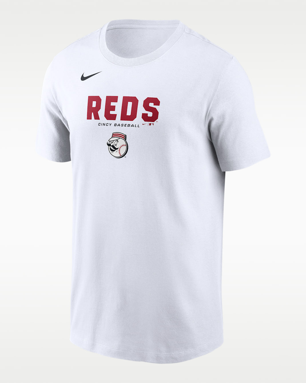 Cincinnati Reds Bold Team Name Men's Nike MLB T-Shirt - White