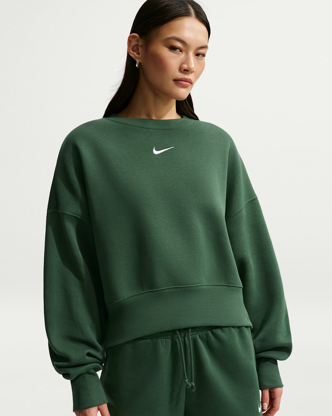 Nike Sportswear Phoenix Fleece Women's Over-Oversized Crew-Neck Sweatshirt - Fir/Sail