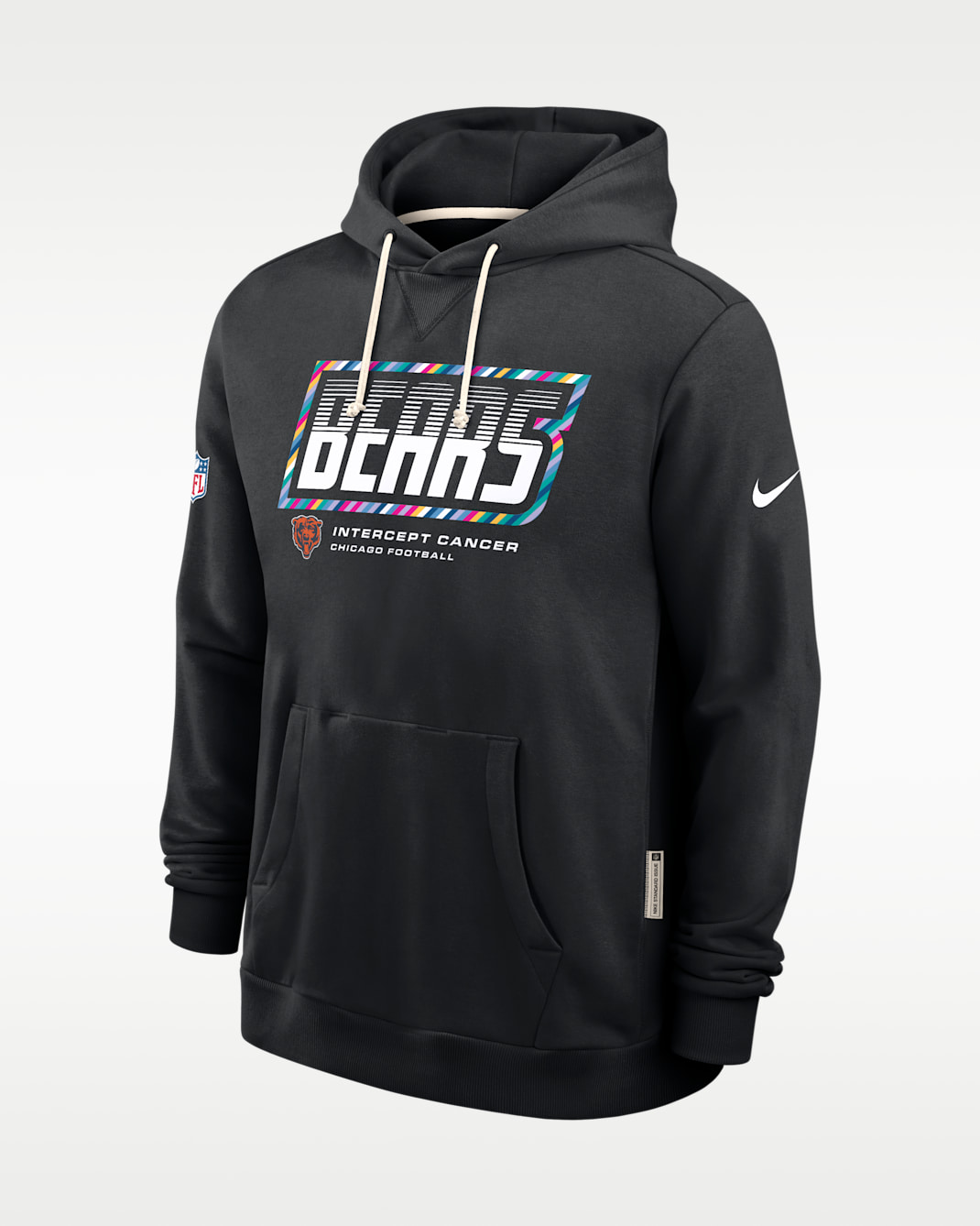 Sudadera con gorro sin cierre Nike Dri-FIT de la NFL para hombre Chicago Bears Crucial Catch Sideline Standard Issue - Negro