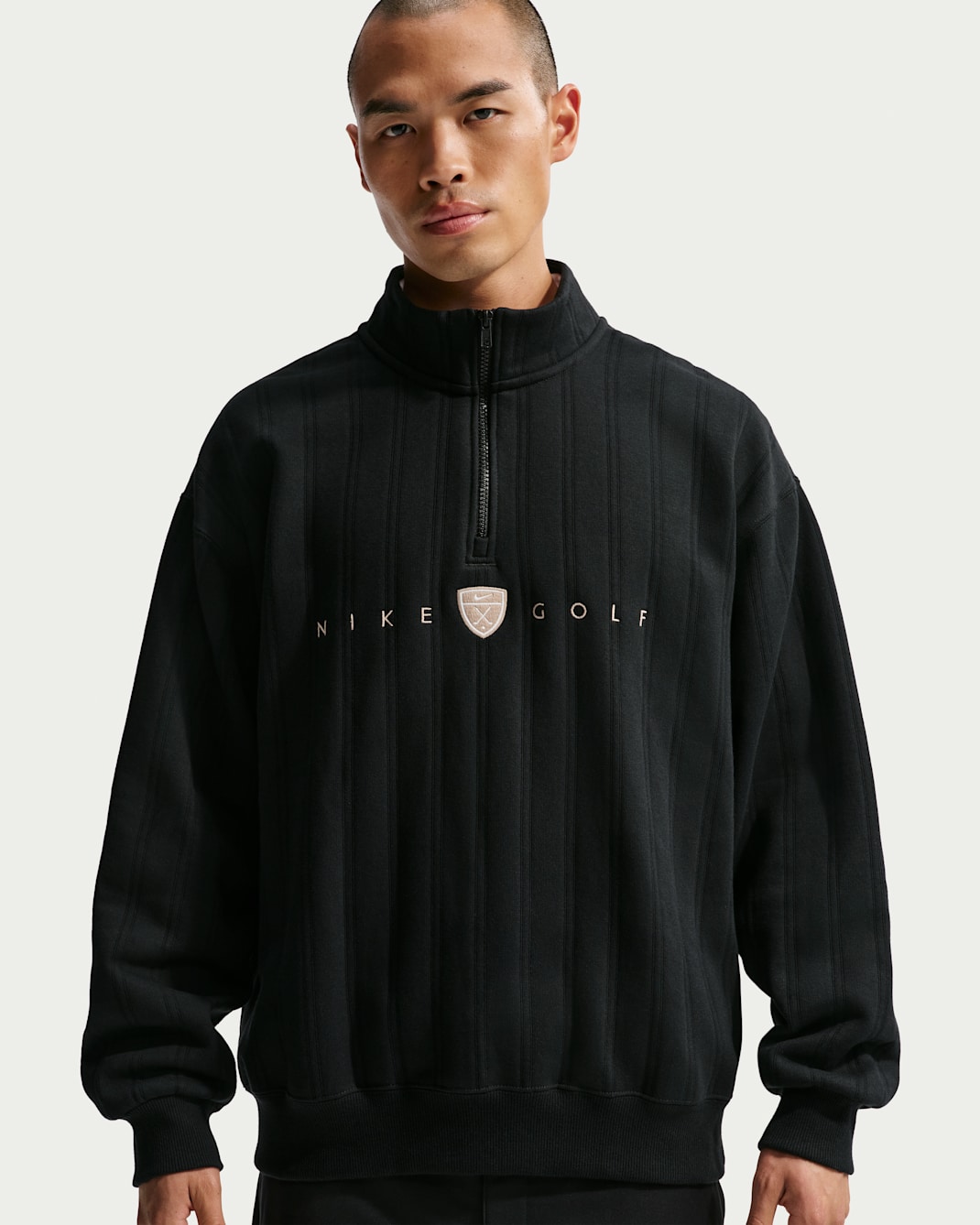 나이키 페어웨이 프레쉬 남성 써마 핏 오버사이즈 하프집 골프 탑 - 블랙/라임스톤