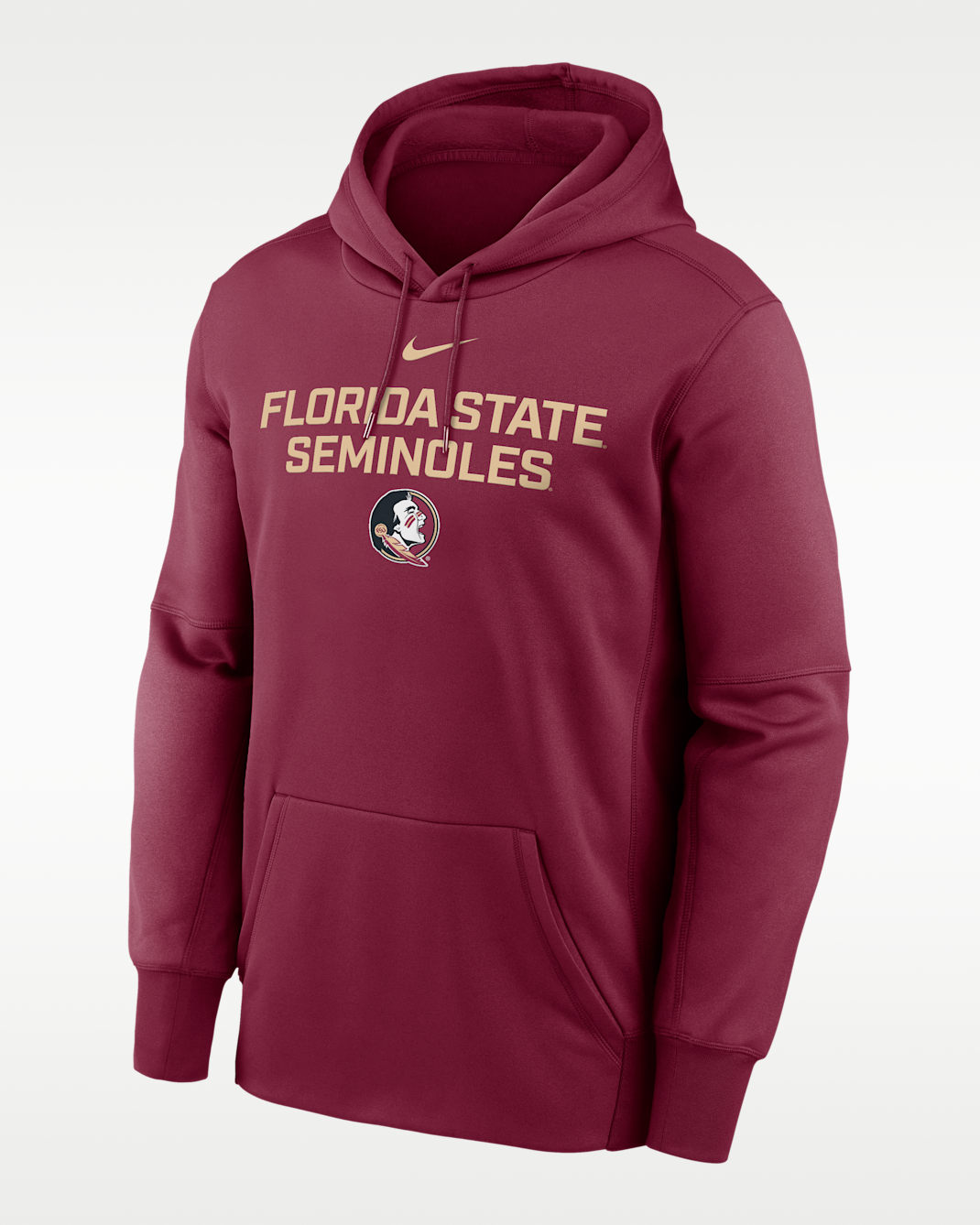 Florida State Team Stacked Men’s Nike Therma College Pullover Hoodie - Garnet
