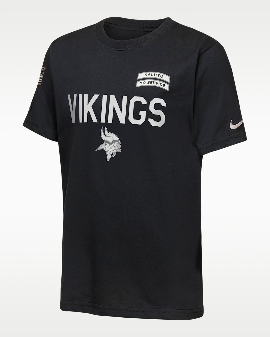 Minnesota Vikings Salute to Service Sideline Big Kids' Nike Dri-FIT NFL T-Shirt - Black