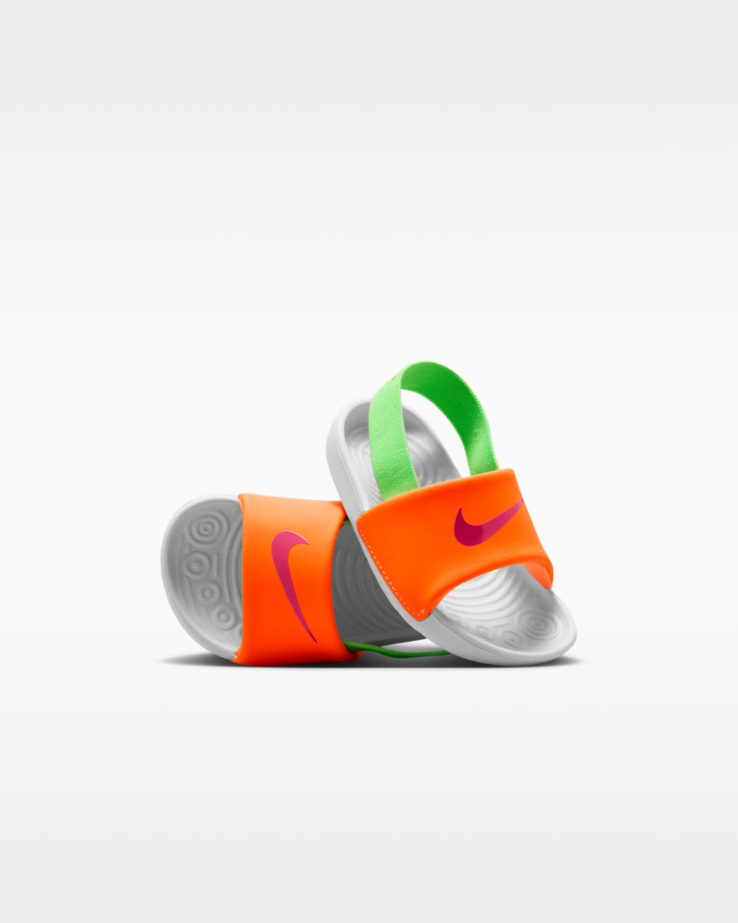 Nike Kawa Baby/Toddler Slides - Total Orange/Green Strike/White/Hyper Pink