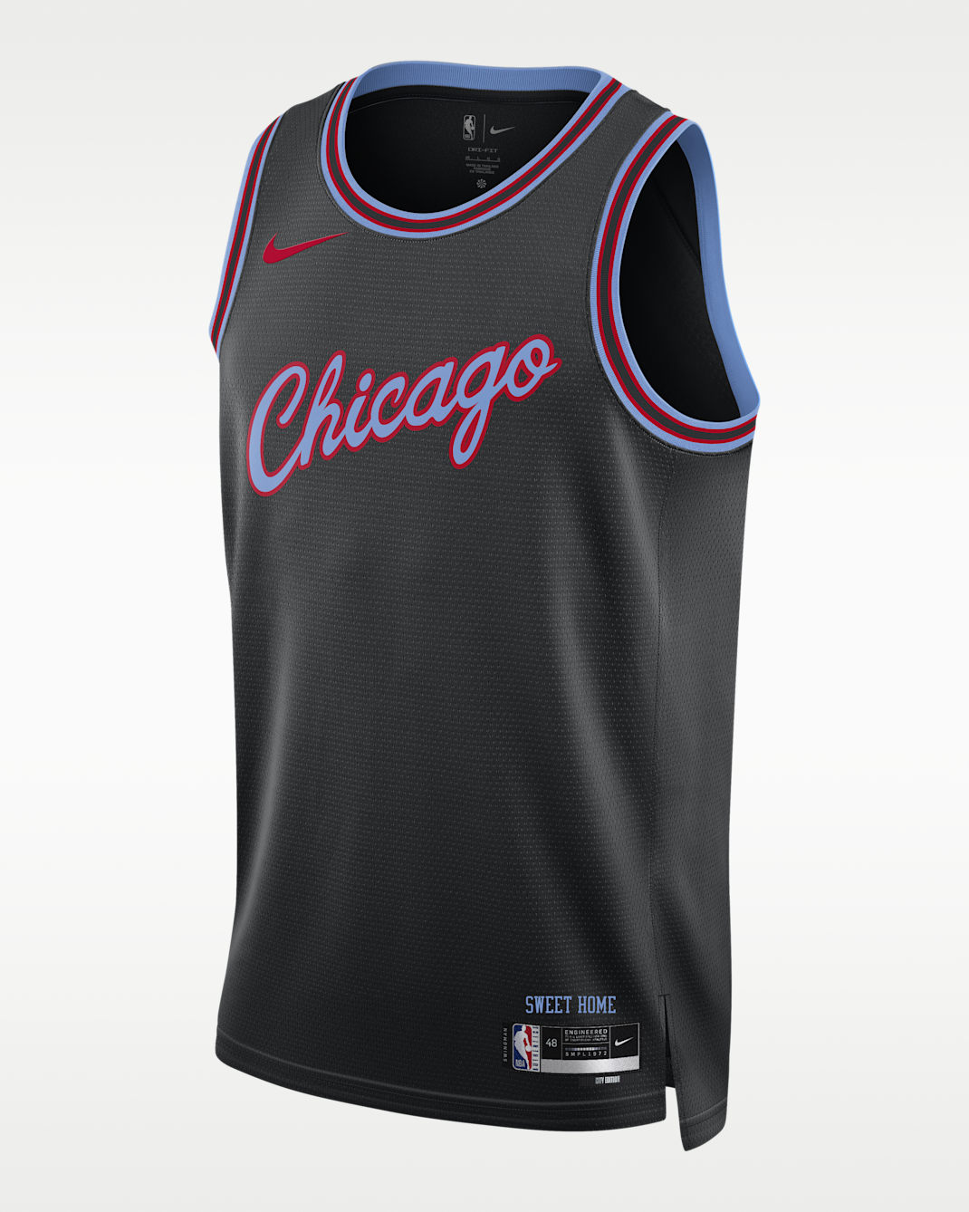 Jersey Nike Dri-FIT de la NBA Swingman para hombre Chicago Bulls City Edition - Negro/Rojo universitario