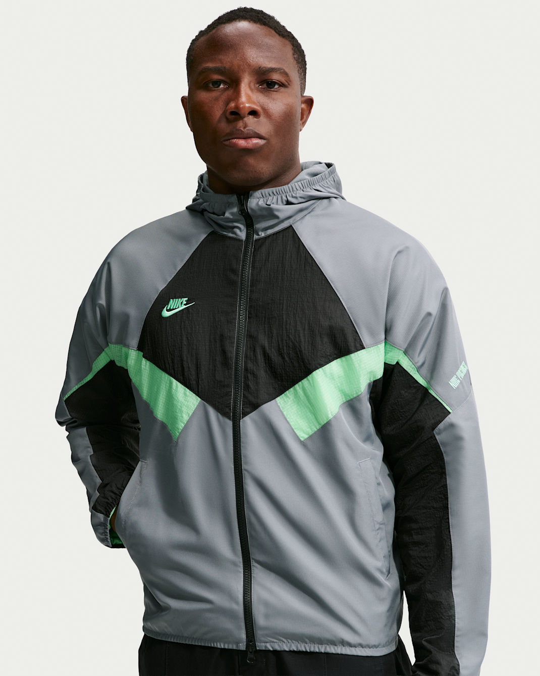 Nike Premier Repel Men's Soccer Hooded Woven Track Jacket - Illusion Green/Cool Grey/Black/Illusion Green