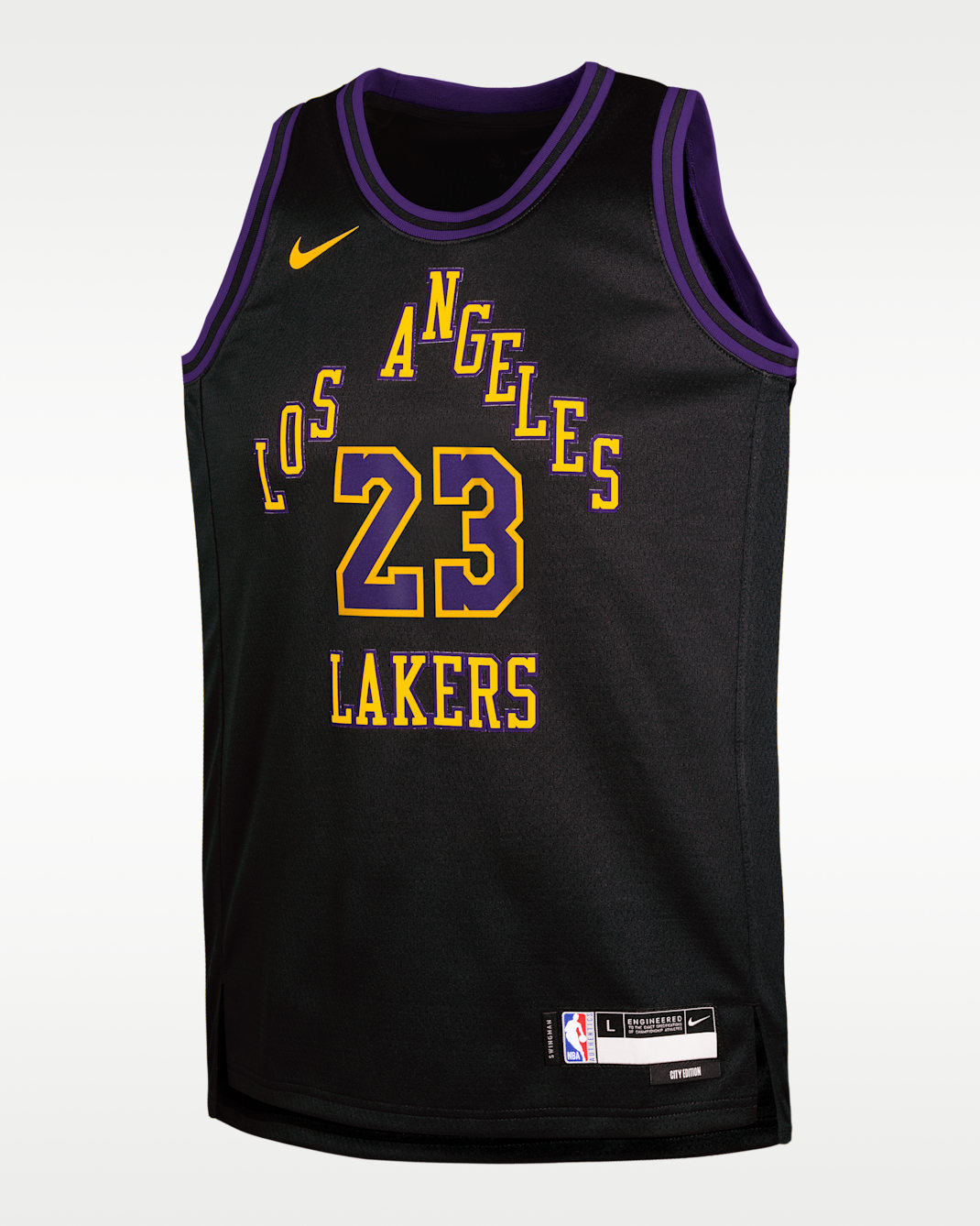 LeBron James Los Angeles Lakers City Edition Big Kids' Nike NBA Swingman Jersey - Black