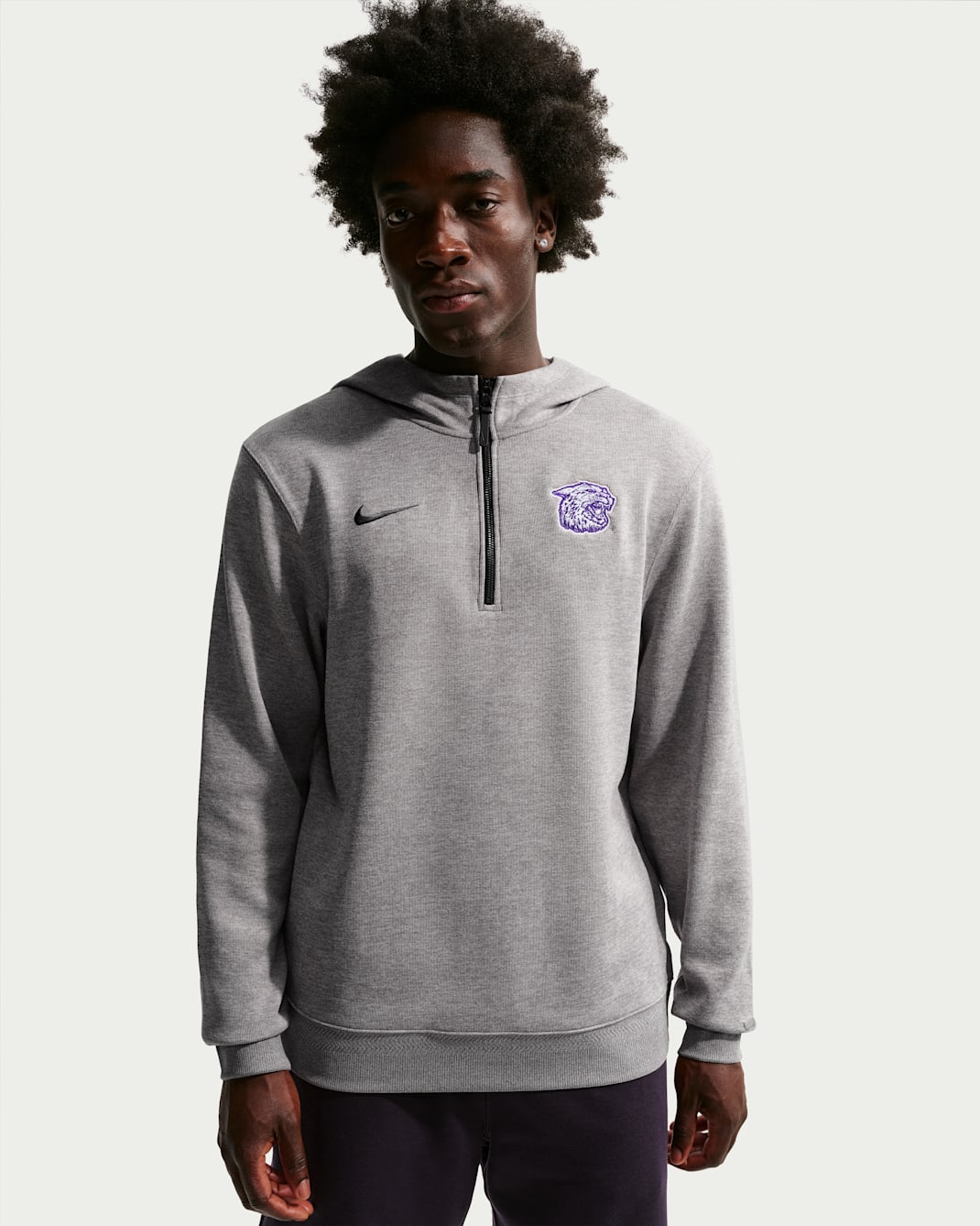 Kansas State Wildcats Nike NCAA Men's Basketball Coaches' Pullover Hoodie - Medium Grey
