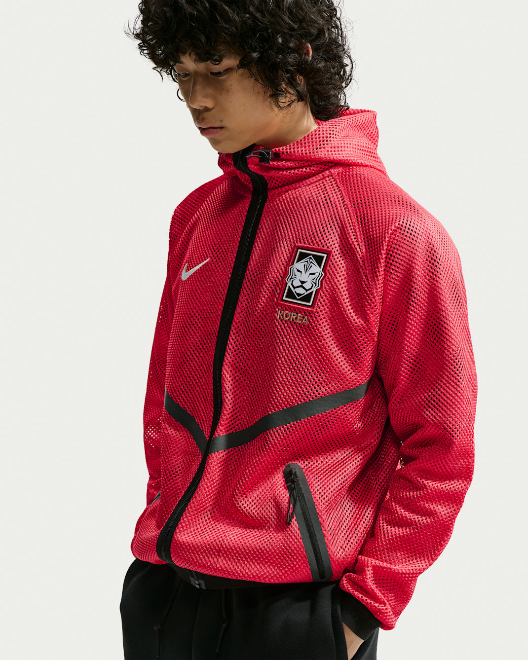 Korea Men's Nike Dri-FIT Soccer Anthem Jacket - Fire Red/Global Red/Black/White