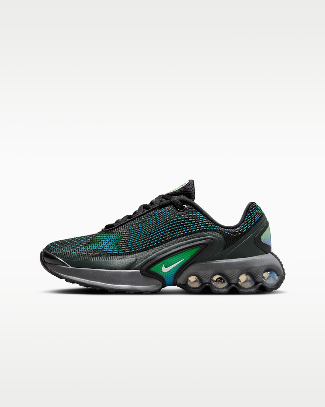 Tenis para niños grandes Nike Air Max Dn - Negro/Hipercobalto/Verde rabioso/Blanco