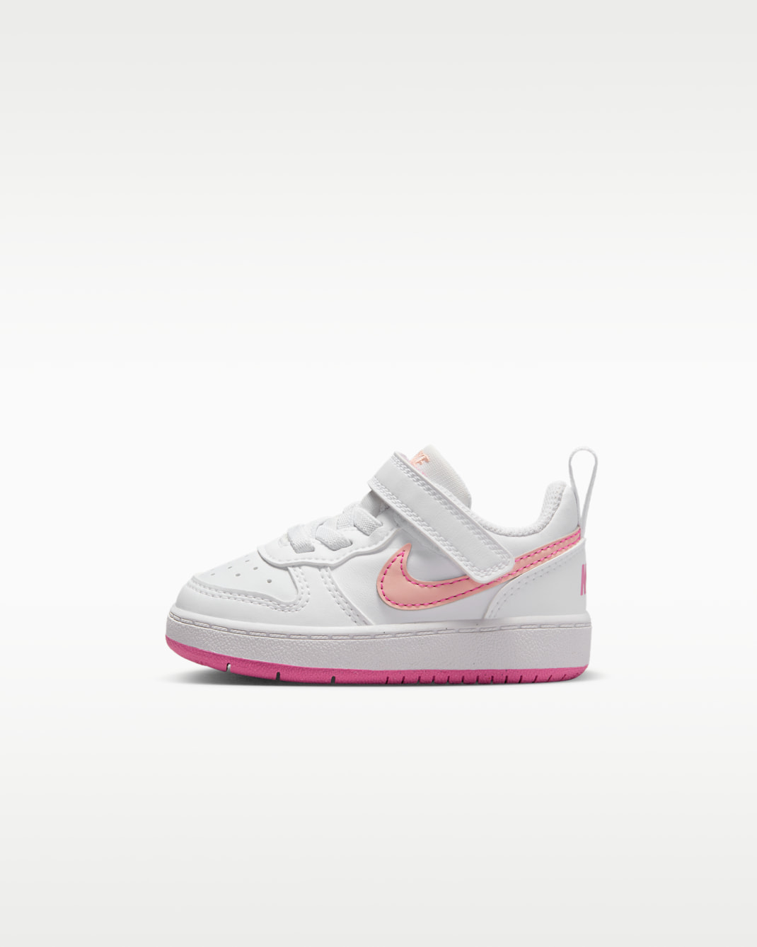 Nike Court Borough 低筒 Recraft 嬰幼兒鞋款 - 白色/Pinksicle/Arctic Orange