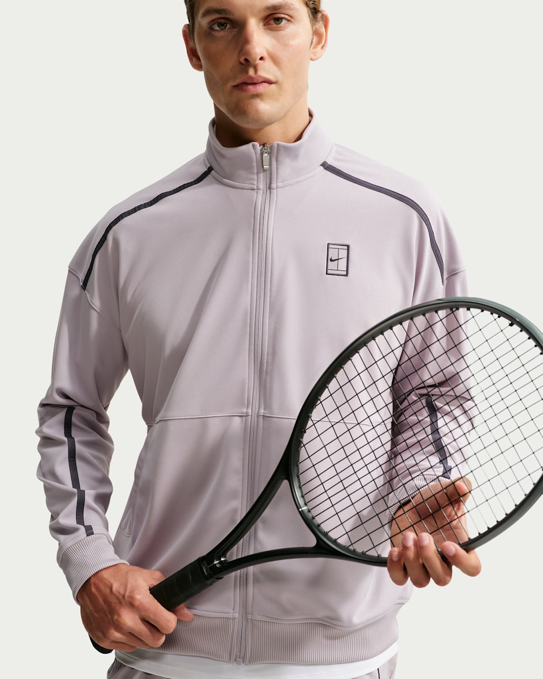 NikeCourt Heritage Men's Tennis Jacket - Silver Lilac/Gridiron