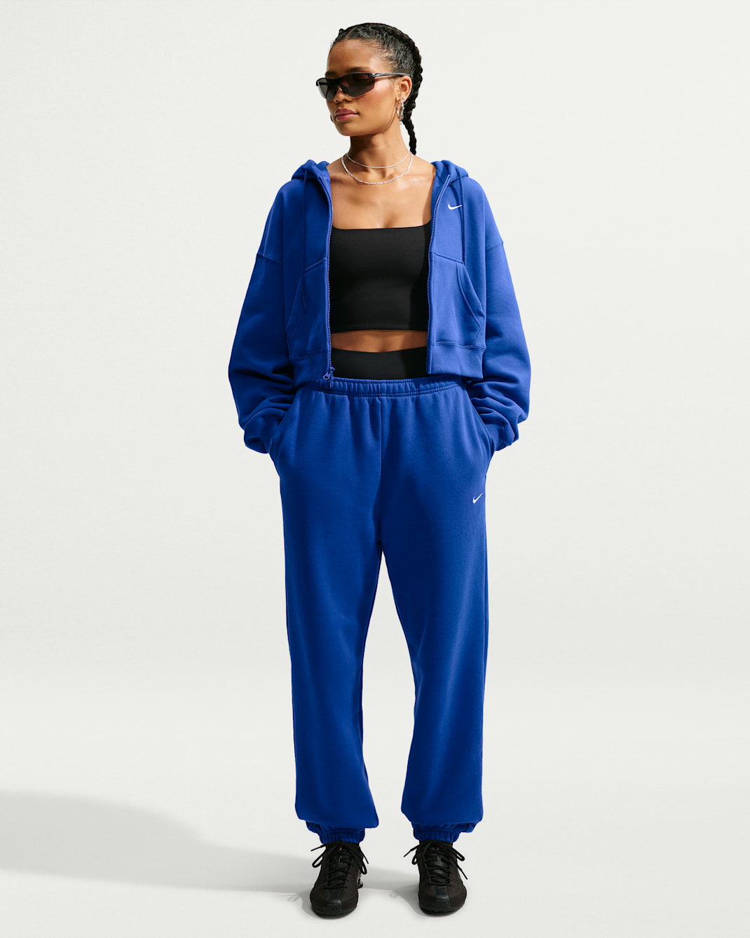 Nike Studio Fleece Medium Weight Women's High-Rise Oversized Cuffed Pants - Old Royal/Sail