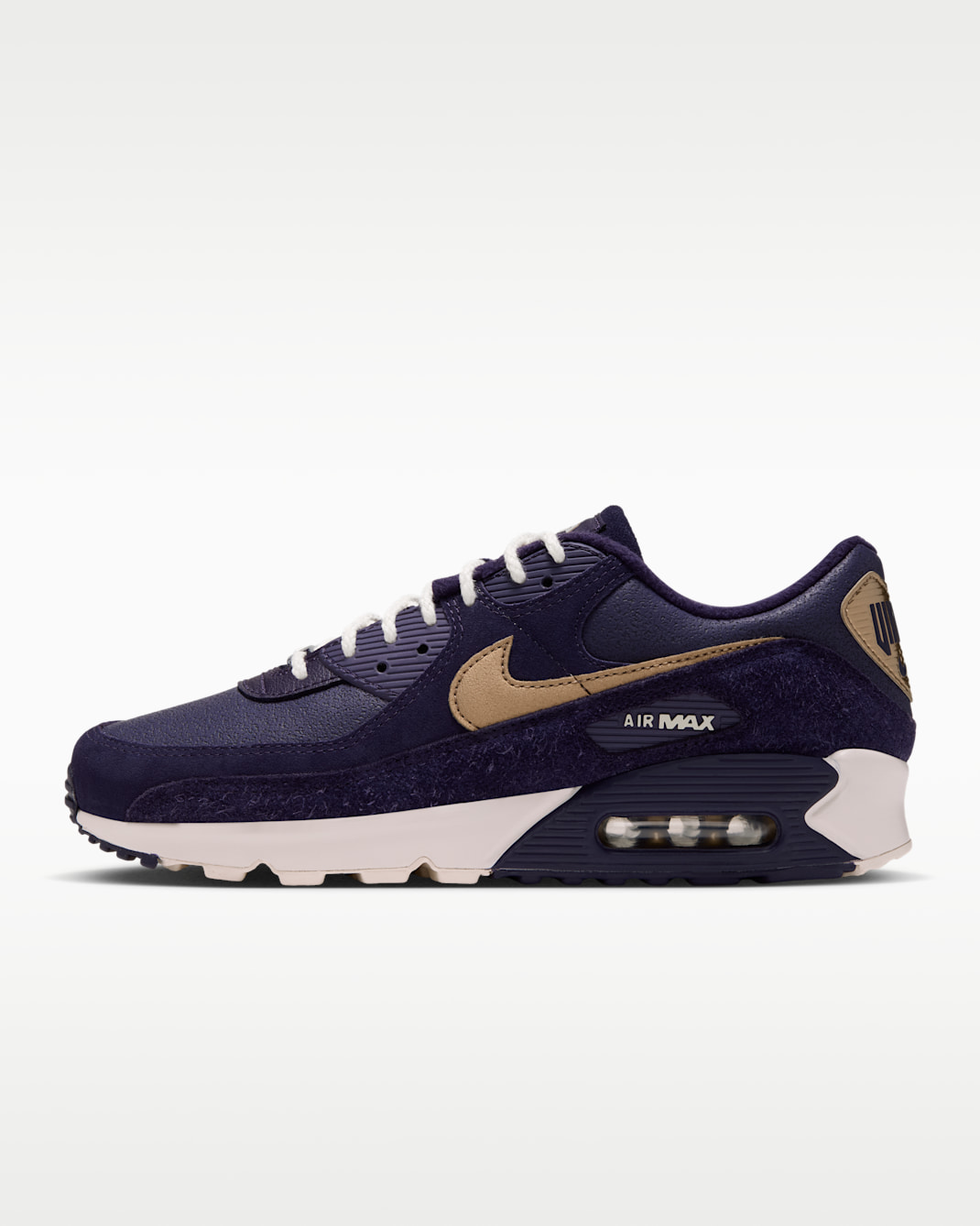 Nike Air Max 90 (Minnesota Vikings) Men's NFL Shoes - Purple Dynasty/Pale Ivory/Metallic Gold