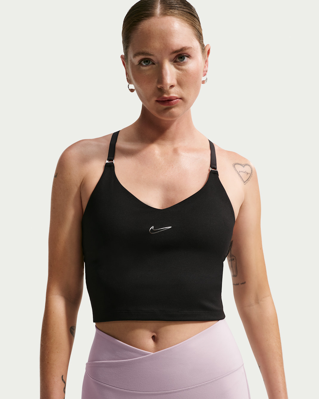 Nike Sport-BH-Tanktop mit Polster und leichtem Halt für Damen - Schwarz