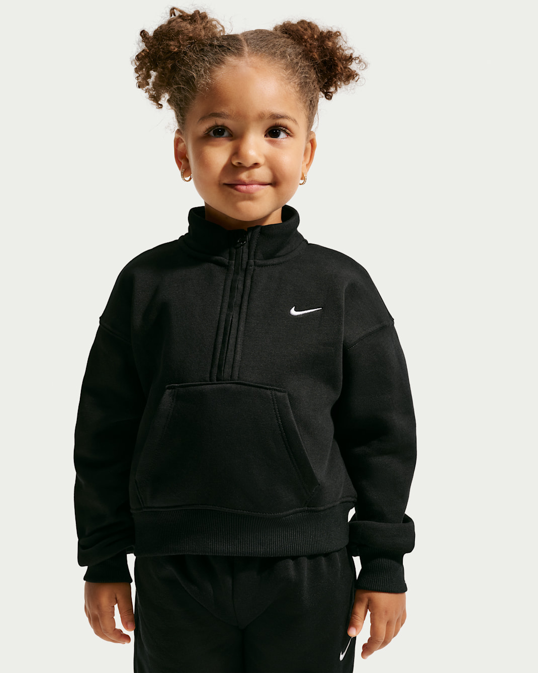Nike Sportswear Toddler Studio Fleece Half-Zip and Pants Set - Black