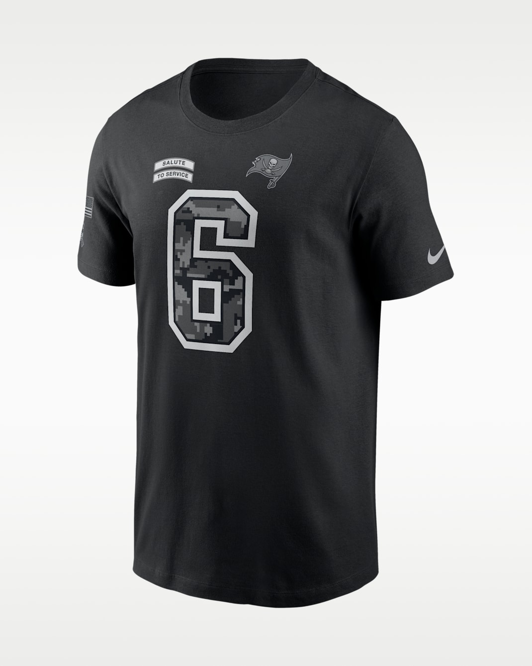 Playera Nike de la NFL para hombre Baker Mayfield Tampa Bay Buccaneers Salute to Service - Negro