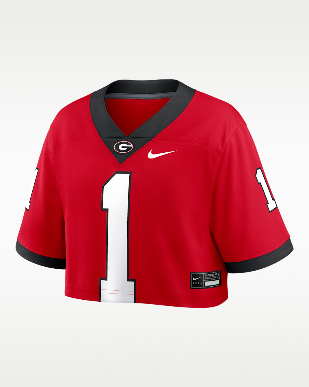 Jersey universitario cropped Nike Dri-FIT Game para mujer Georgia - Rojo universitario