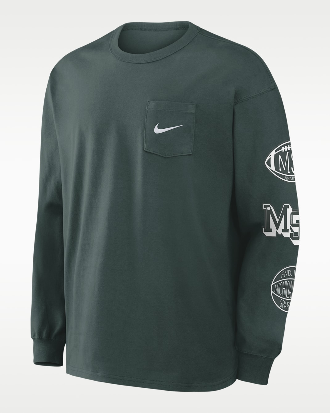 Michigan State Academic Max90 Pocket Men's Nike College Long-Sleeve T-Shirt - Green