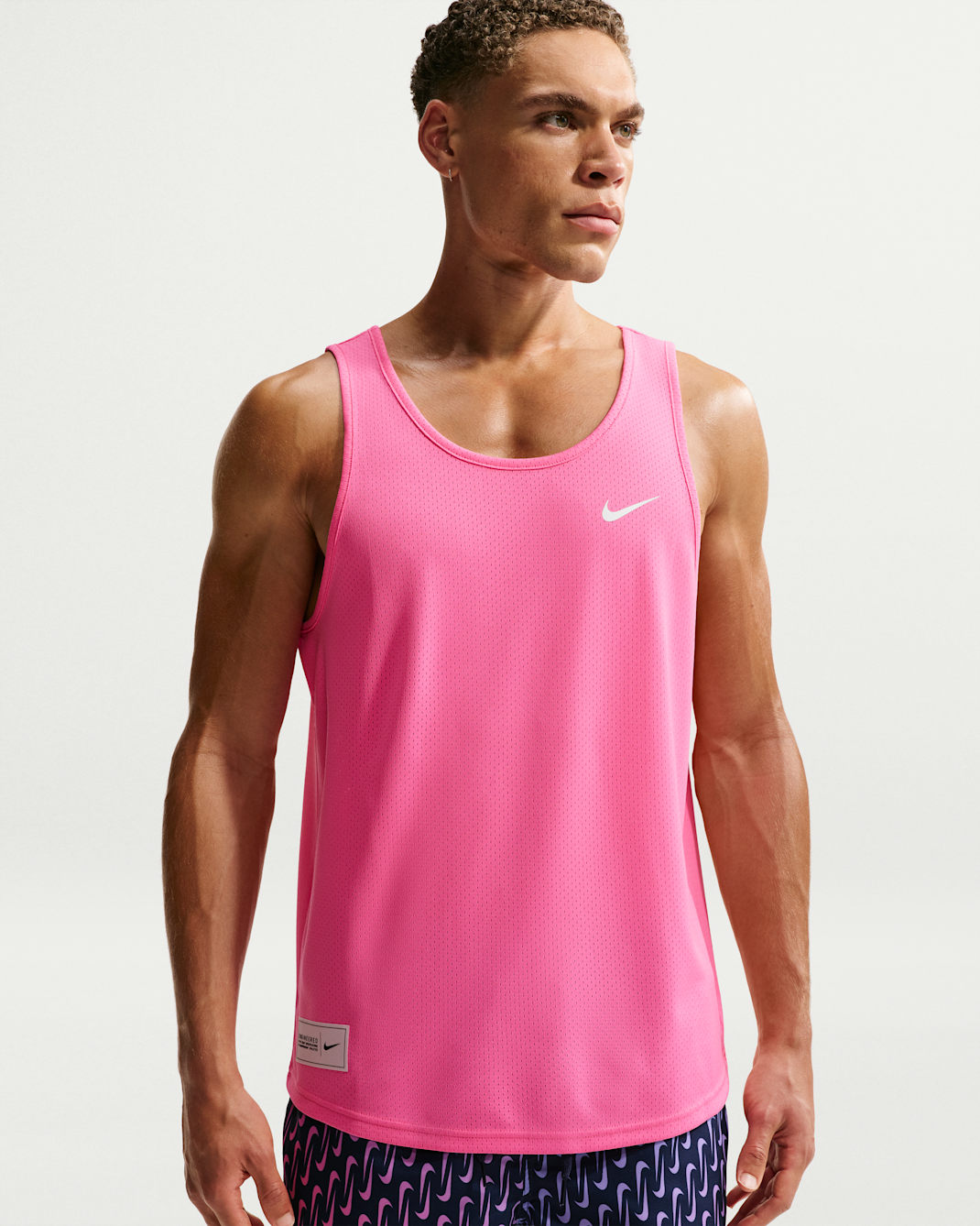 Camiseta de tirantes para hombre Nike Swim - Rosa resplandor/Polvo fotón/Blanco/Blanco