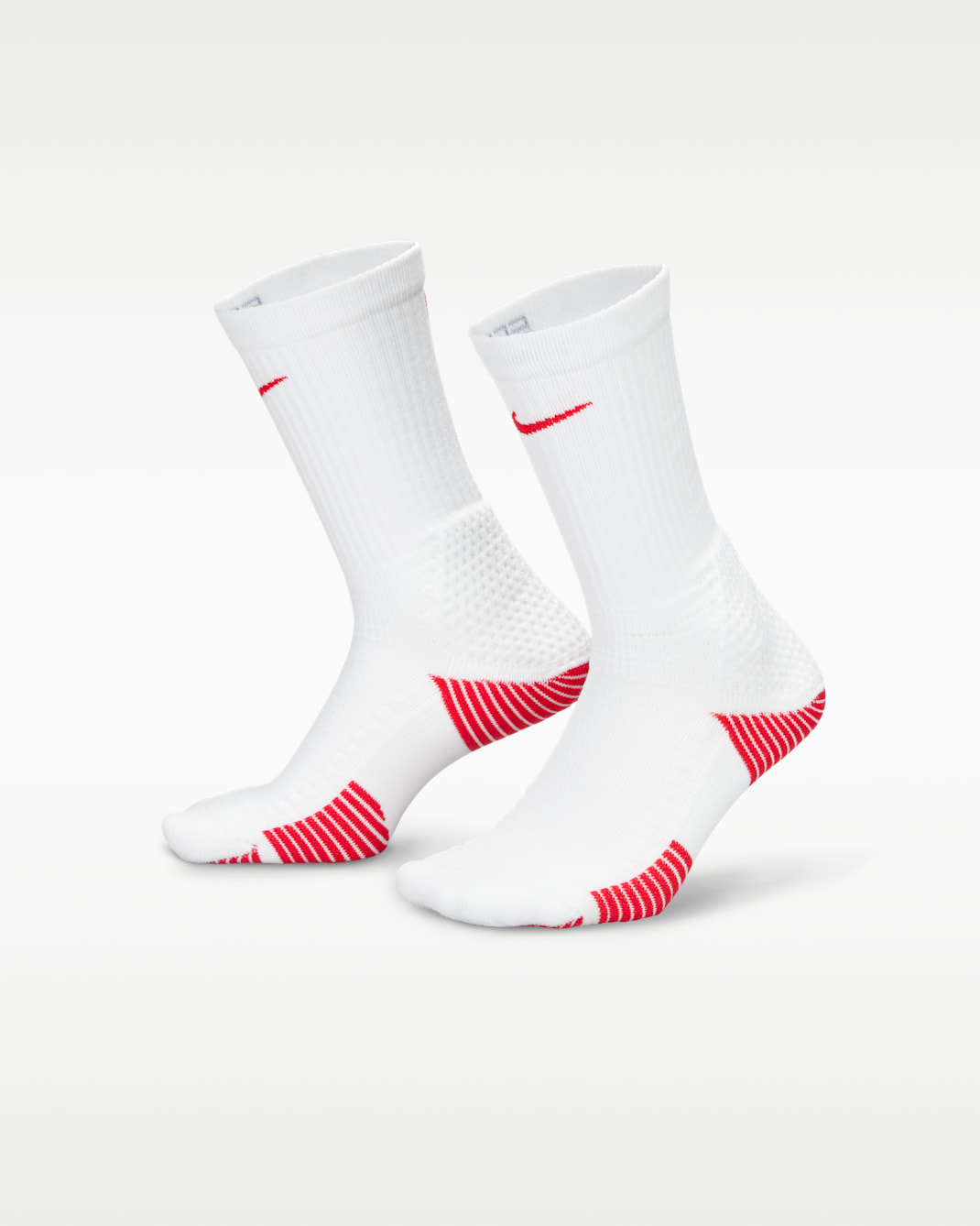 Calcetas acolchadas Nike Elite 2.0 (1 par) - Blanco/Rojo universitario/Rojo universitario