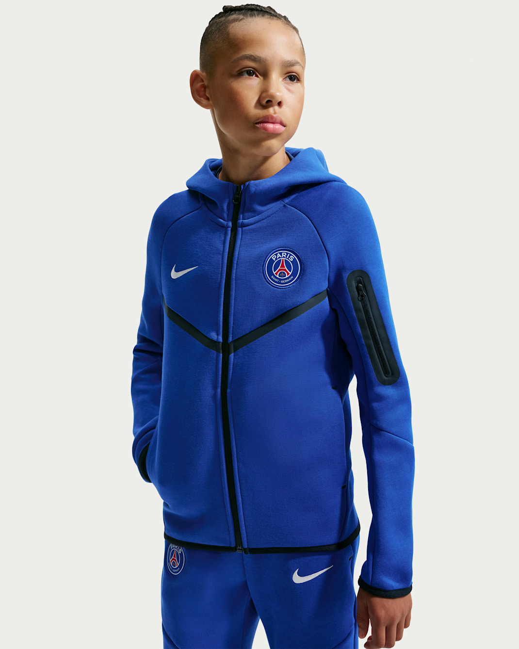 Paris Saint-Germain Tech Fleece Older Kids' (Boys') Nike Football Full-Zip Hoodie - Old Royal/White