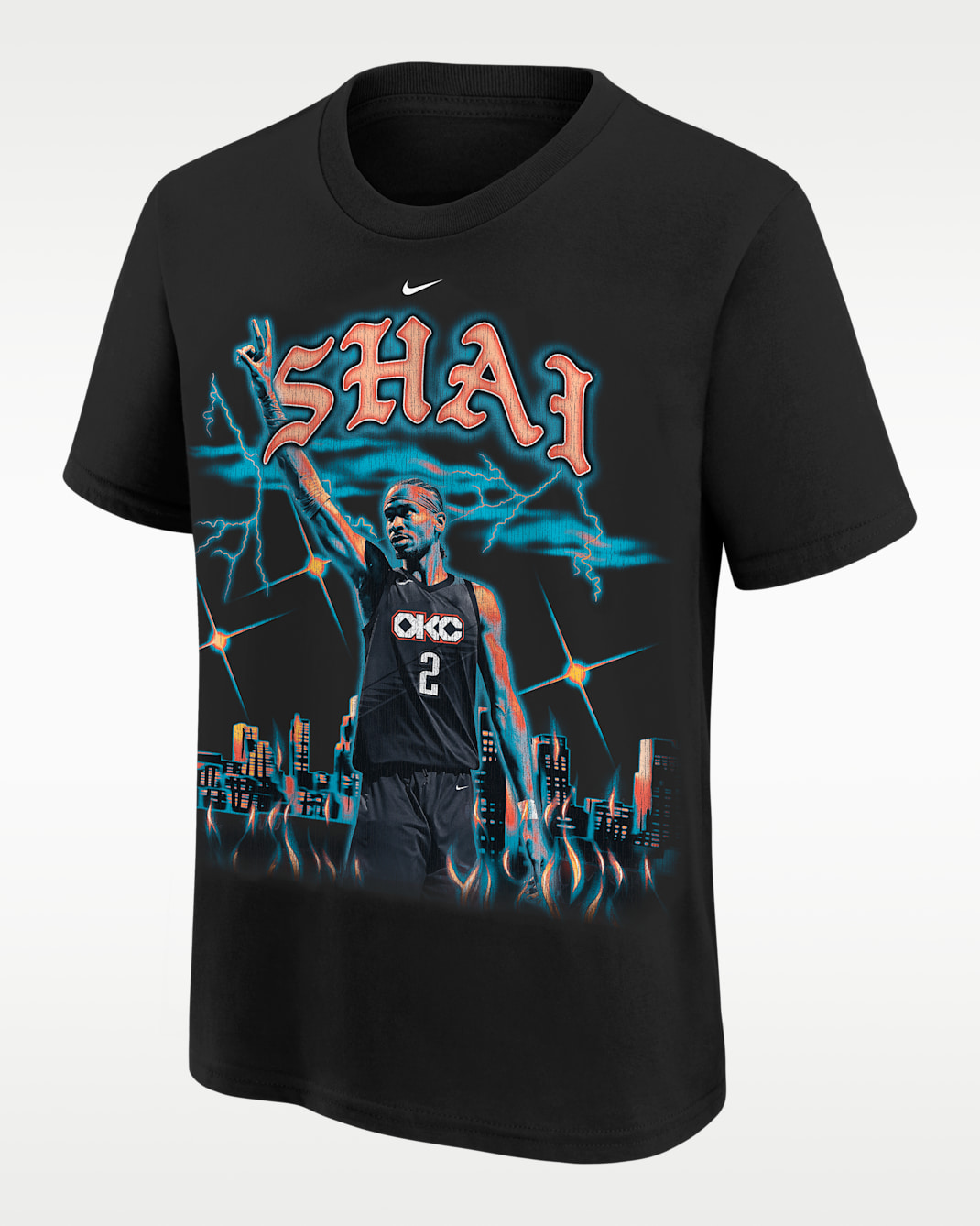 Shai Gilgeous-Alexander Oklahoma City Thunder City Edition Big Kids' Nike NBA T-Shirt - Black
