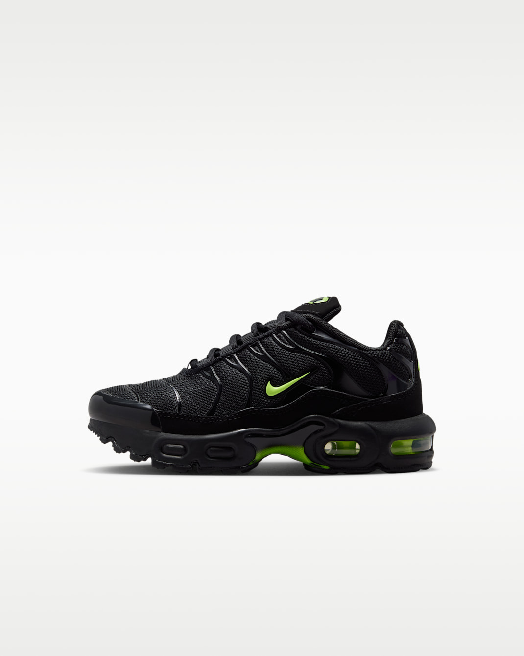 Nike Air Max Plus Younger Kids' Shoes - Black/Black/Volt Ice