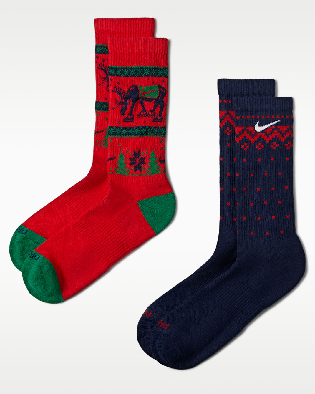 Nike Everyday Plus Cushioned Winter Wonderland Crew Socks (2 Pairs) - Multi-Colour