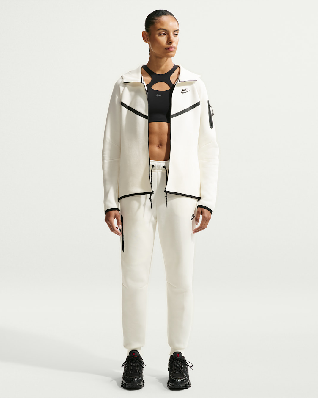 Nike Sportswear Tech Fleece Women's Mid-Rise Joggers - Sail/Black