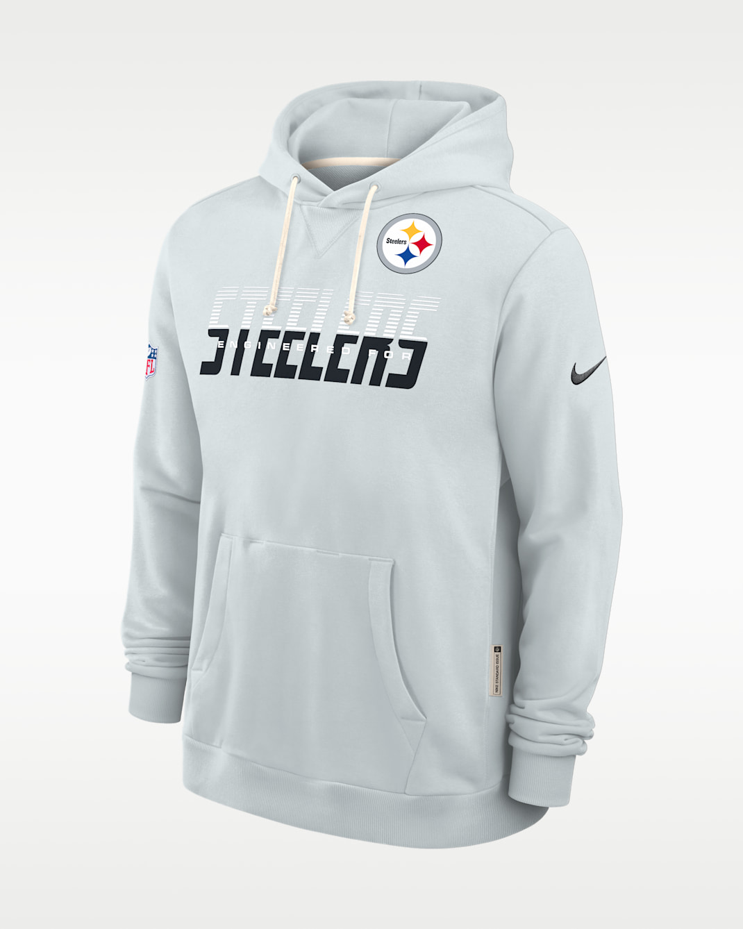 Pittsburgh Steelers Sideline Standard Issue Men's Nike Dri-FIT NFL Pullover Hoodie - Platinum/Charcoal