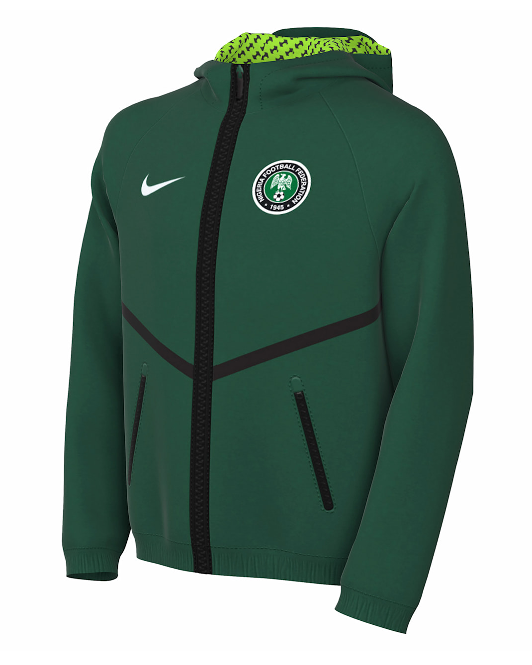Nigeria Big Kids' Nike Dri-FIT Soccer Anthem Jacket - Gorge Green/Electric Green/White
