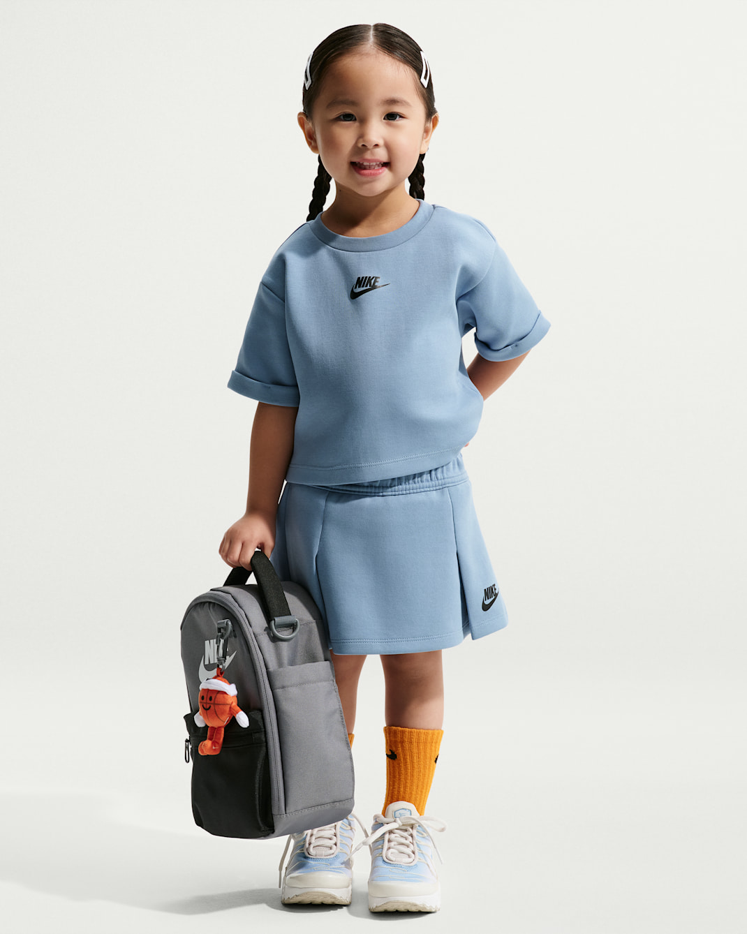 Conjunto de dos piezas de falda Tech Fleece infantil Nike - Azul