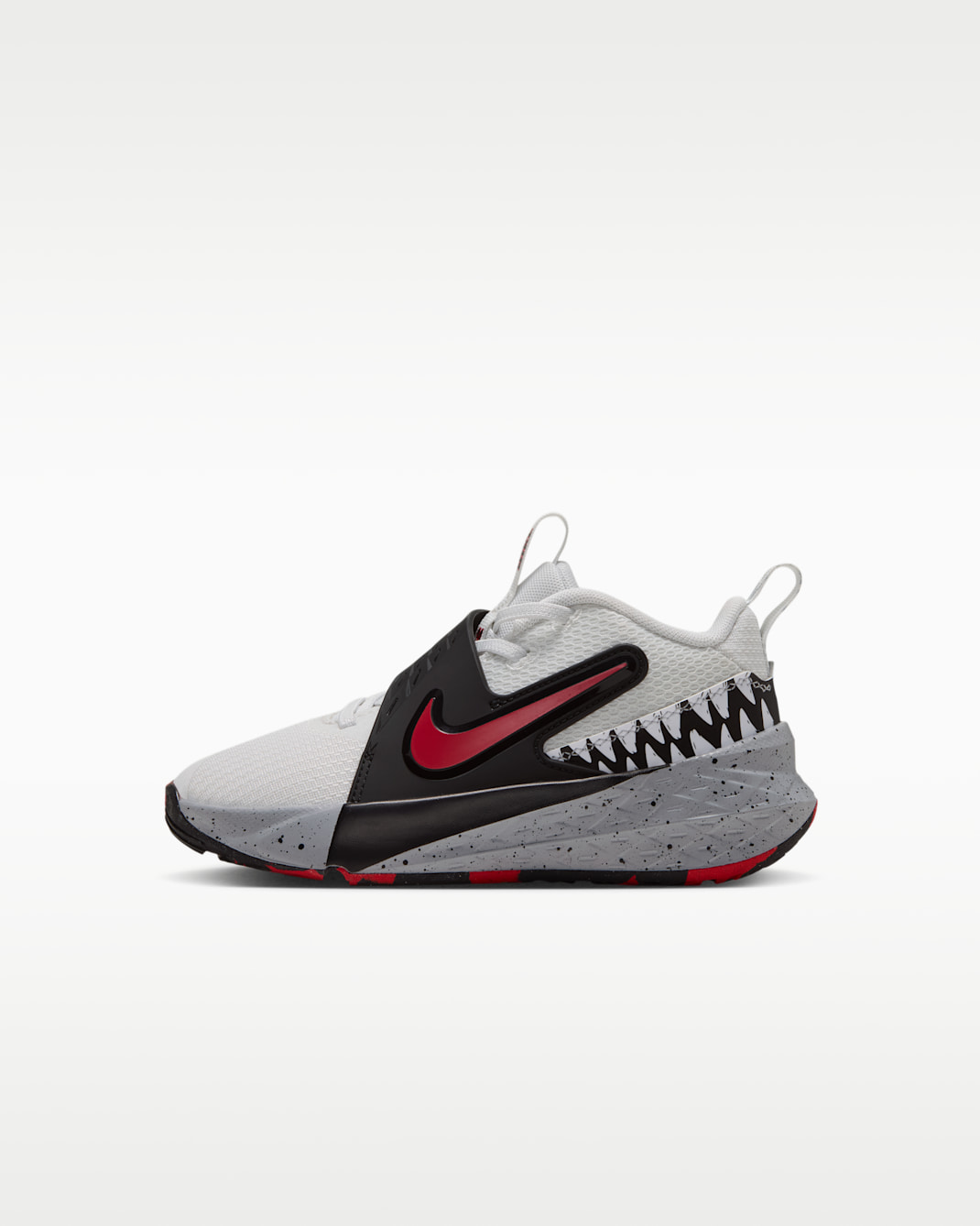 Nike Team Hustle D 12 SE 小童鞋款 - Summit White/Wolf Grey/黑色/University Red