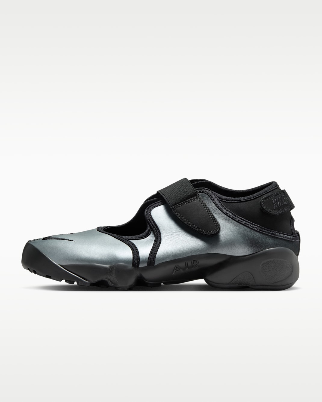 Tenis para mujer Nike Air Rift Leather - Plata metalizado/Negro