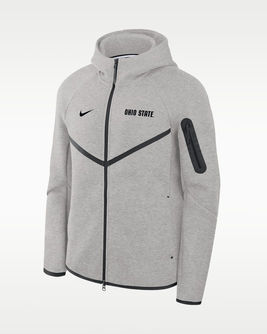 Ohio State Tech Fleece Men's Nike College Full-Zip Hooded Jacket - Grey