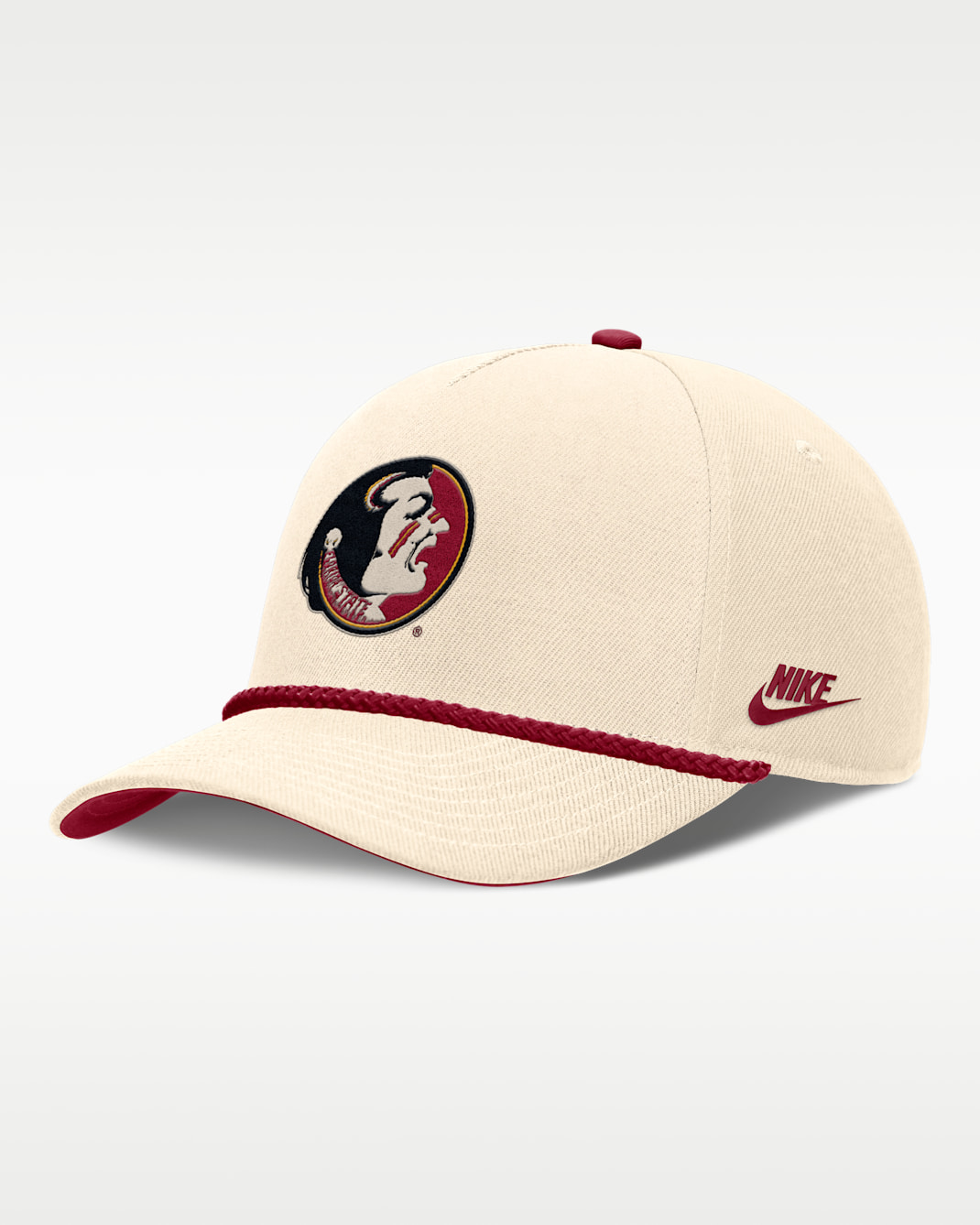 Florida State Legacy Vintage Rope Rise Men's Nike College Adjustable Hat - Natural/Garnet/Garnet