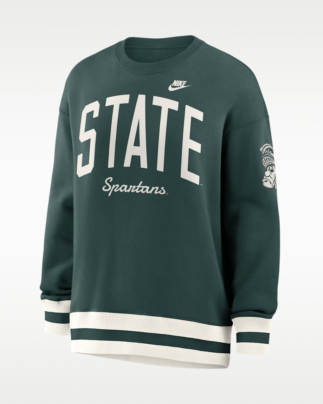 Michigan State Legacy Women's Nike College Pullover Crew - Green/White