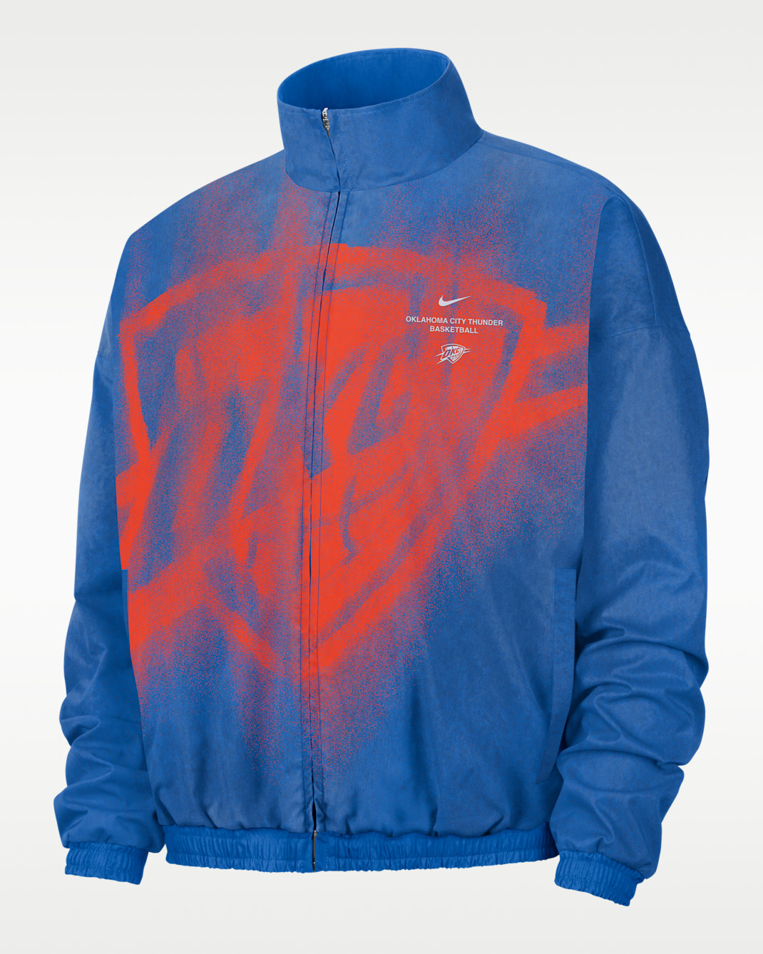 Oklahoma City Thunder Standard Issue Men's Basketball Woven Jacket - Signal Blue/Team Orange