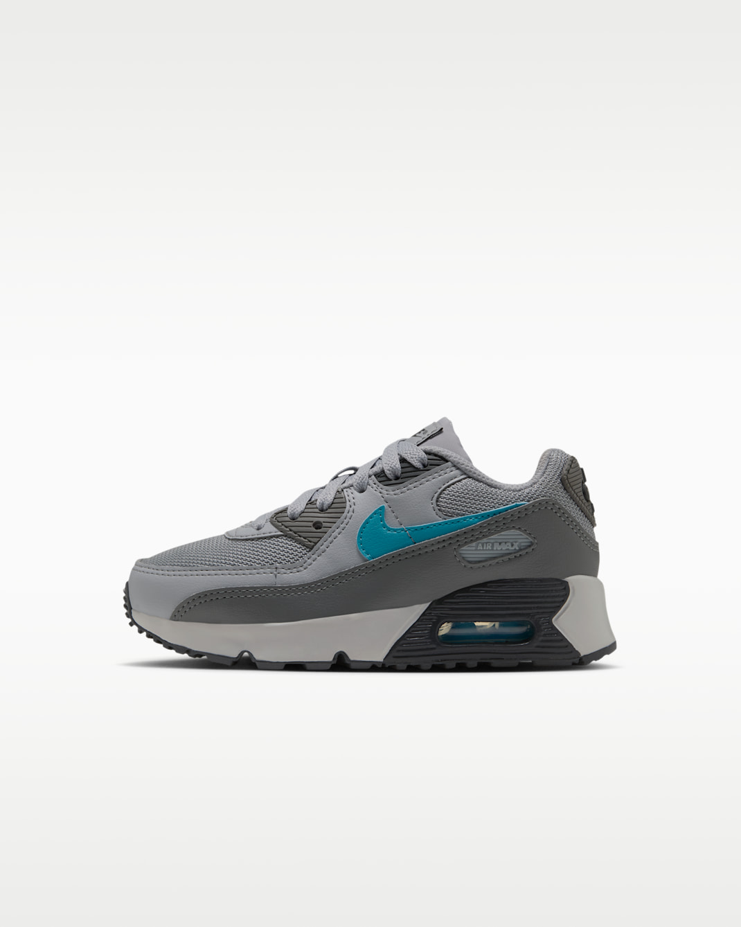 Nike Air Max 90 Little Kids' Shoes - Wolf Grey/Dark Smoke Grey/Smoke Grey/Light Current Blue