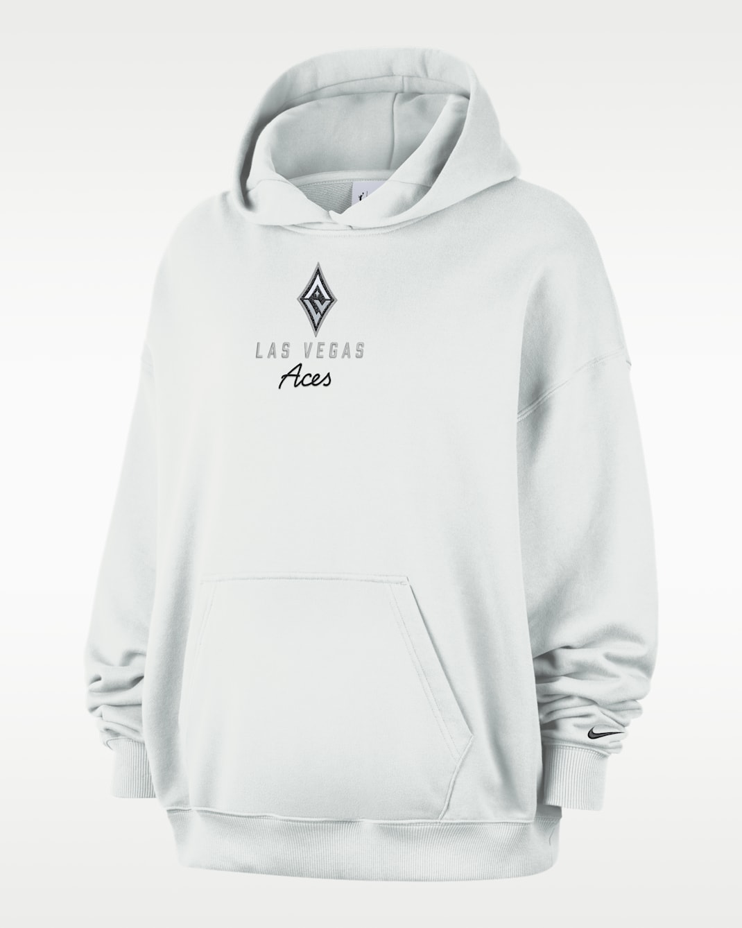 Las Vegas Aces Women's Nike French Terry Oversized Pullover Hoodie - Off White/Black