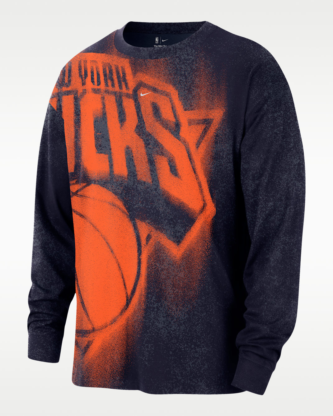 New York Knicks Essential Anthem Men's Long-Sleeve Basketball T-Shirt - College Navy