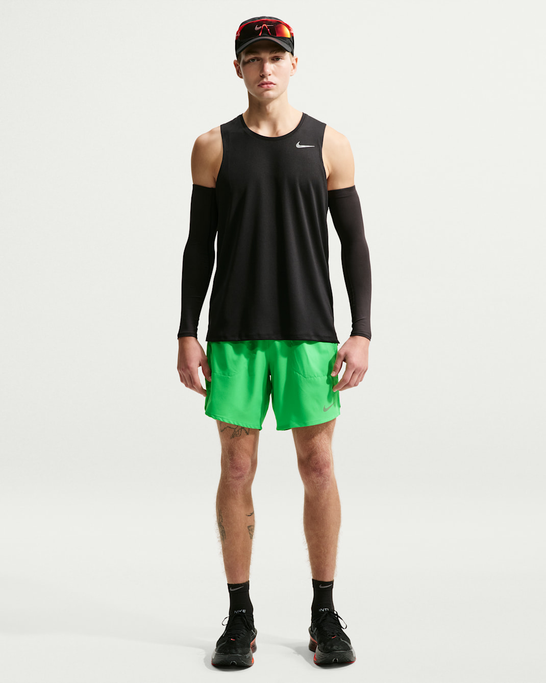 Ανδρικό σορτς για τρέξιμο Dri-FIT με επένδυση εσωτερικού σλιπ Nike Stride 18 cm - Green Spark
