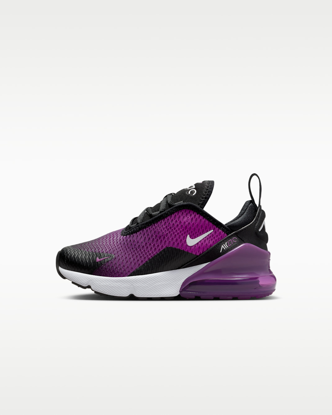 Nike Air Max 270 Little Kids' Shoes - Black/Vivid Purple/White