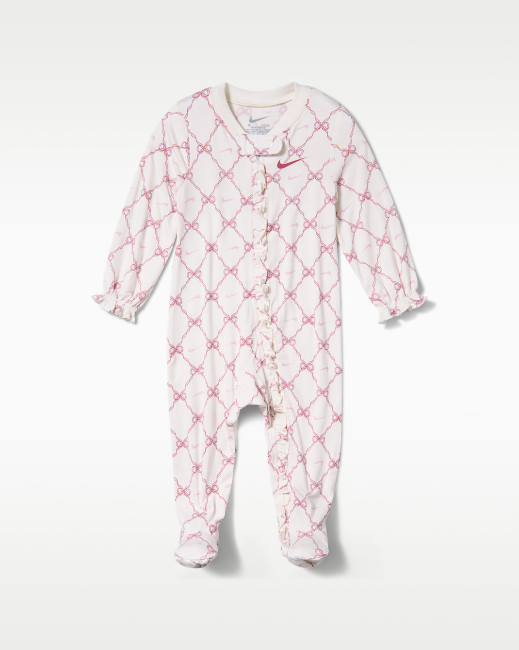 Nike Ready, Set, Grow! Baby (0-9M) Footed Coverall - Sail/Sweet Beet
