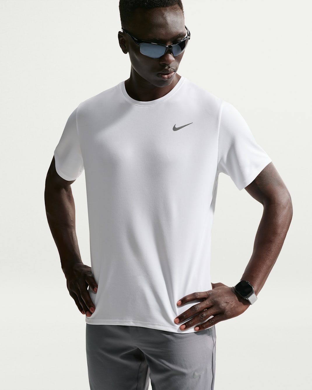 Nike Miler Men's Dri-FIT Short-Sleeve Running Top - White