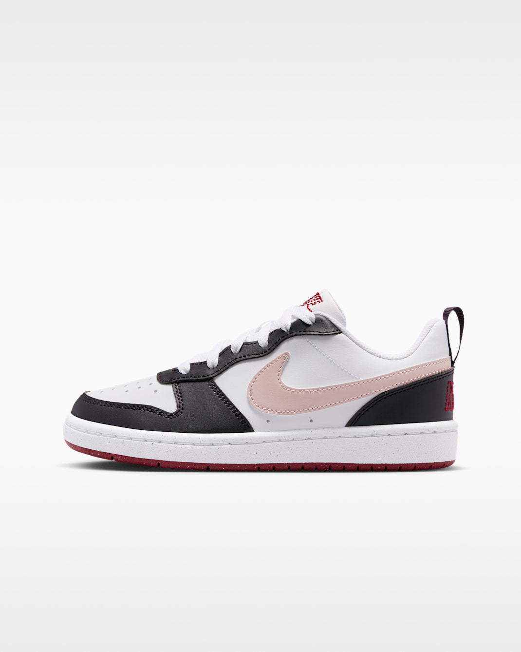 Nike Court Borough Low SE Big Kids' Shoes - White/Burgundy Ash/Team Crimson/Silt Red