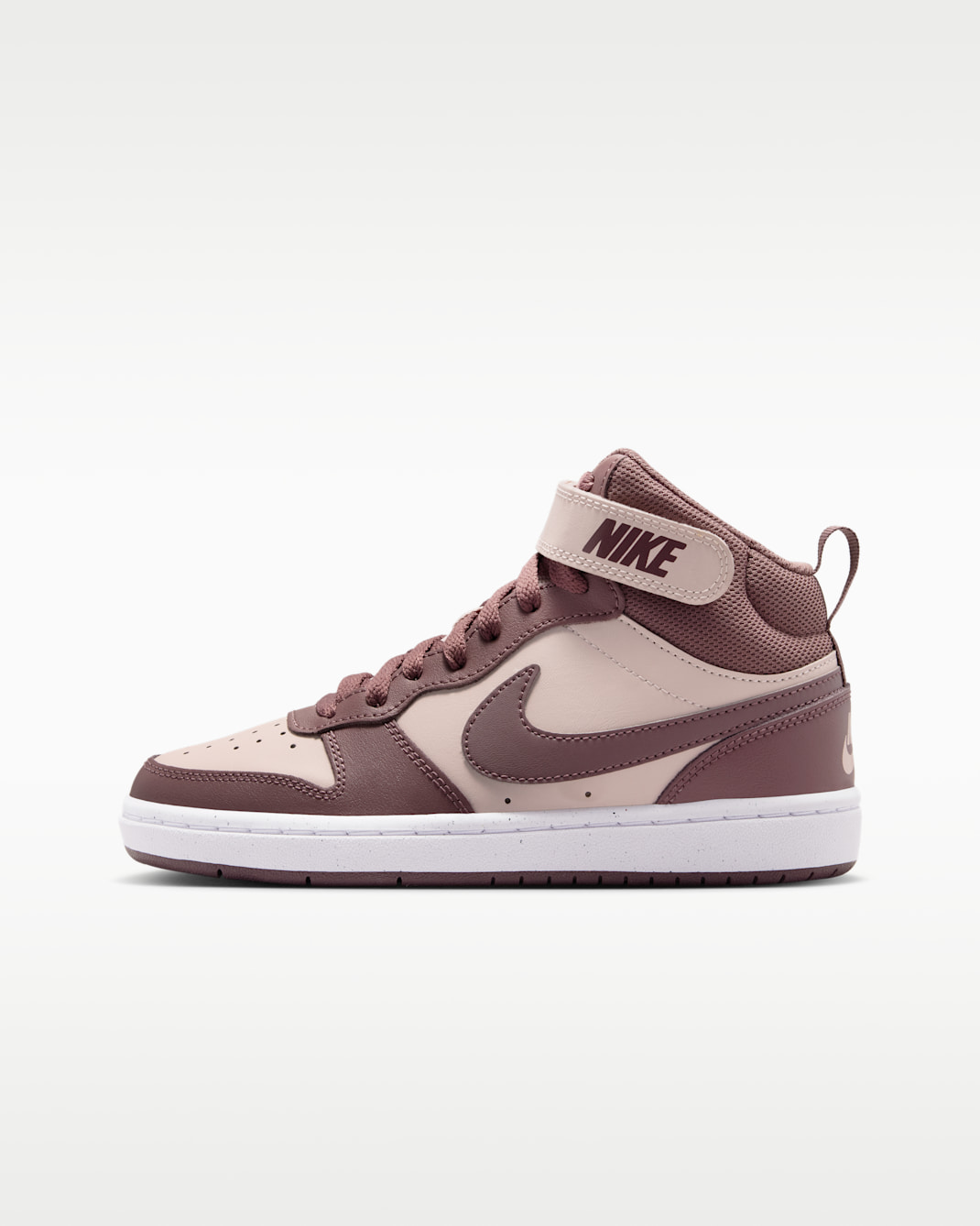 Nike Court Borough Mid 2 Big Kids' Shoes - Silt Red/White/Tattoo