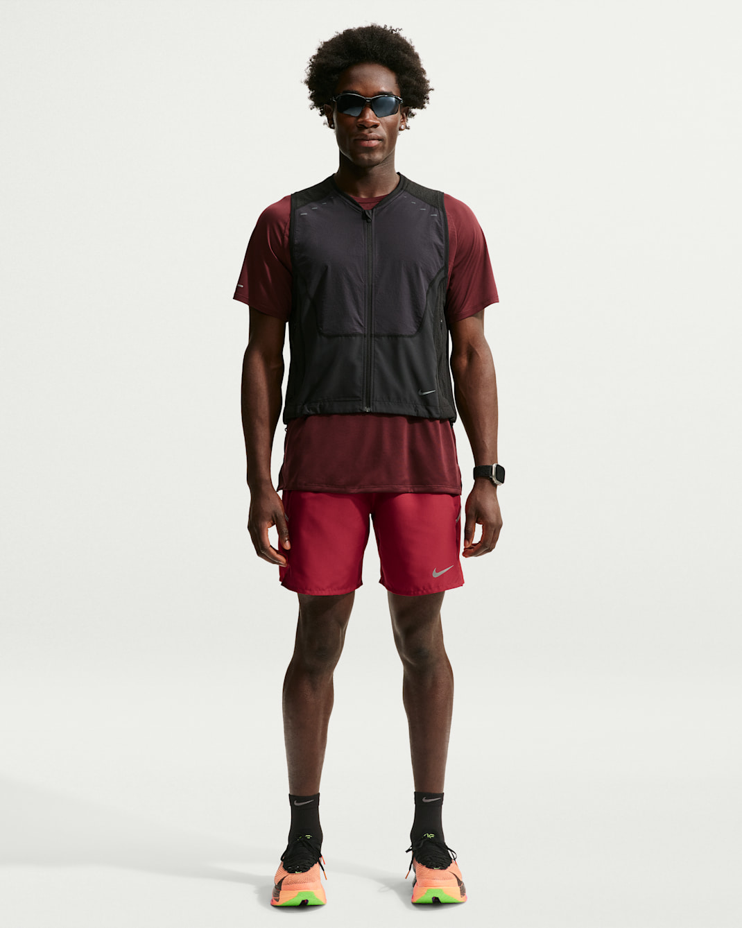 Spodenki męskie do biegania z wszytą bielizną Nike Miler Dri-FIT 18 cm - Tough Red/Sport Red
