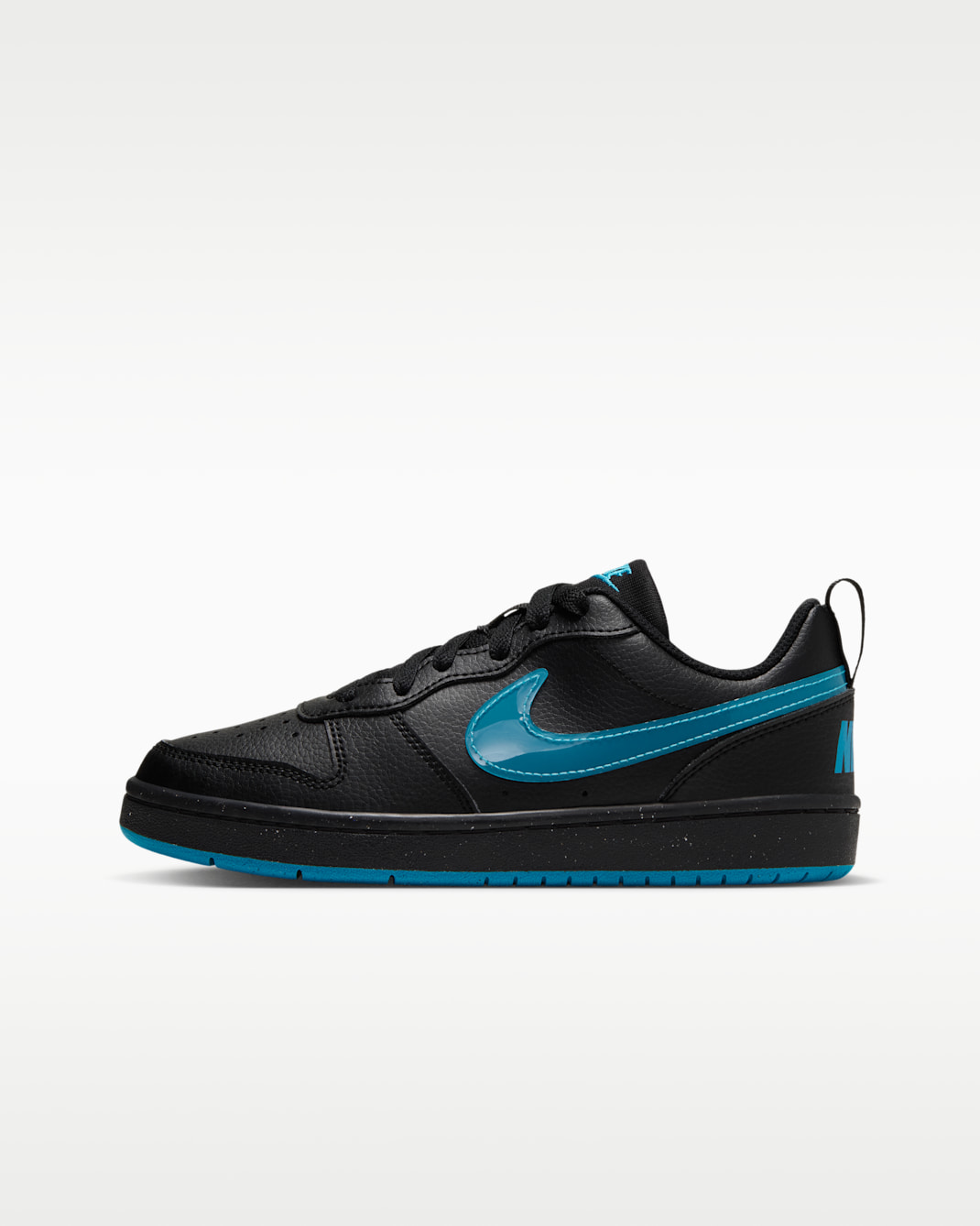 Nike Court Borough Low Older Kids' Shoes - Black/Light Current Blue